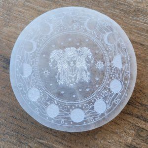 Selenite Triple Goddess Moon Phases Jewelry Crystals Charging Plate Appr…